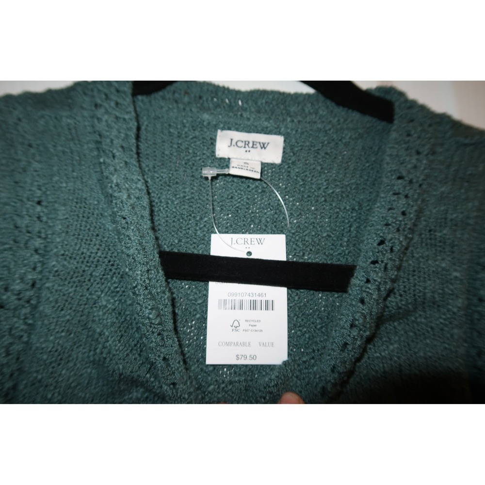 J.Crew Sweater Vest Green Small CC114 Sleeveless Knit Office Casual - Picture 3 of 8